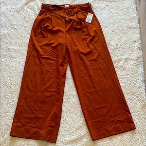 Orange wide leg slacks